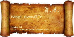 Mangl Avenár névjegykártya